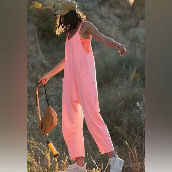 NWT FREE PEOPLE Movement Hot Shot Onesie in Guava Juice - Picture 3 of 8